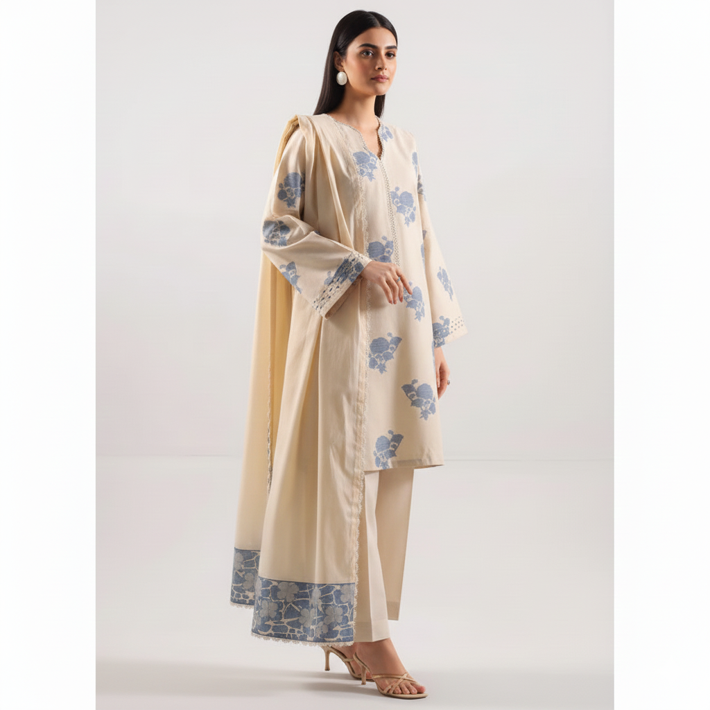 Ivory Floral Luxe Suit