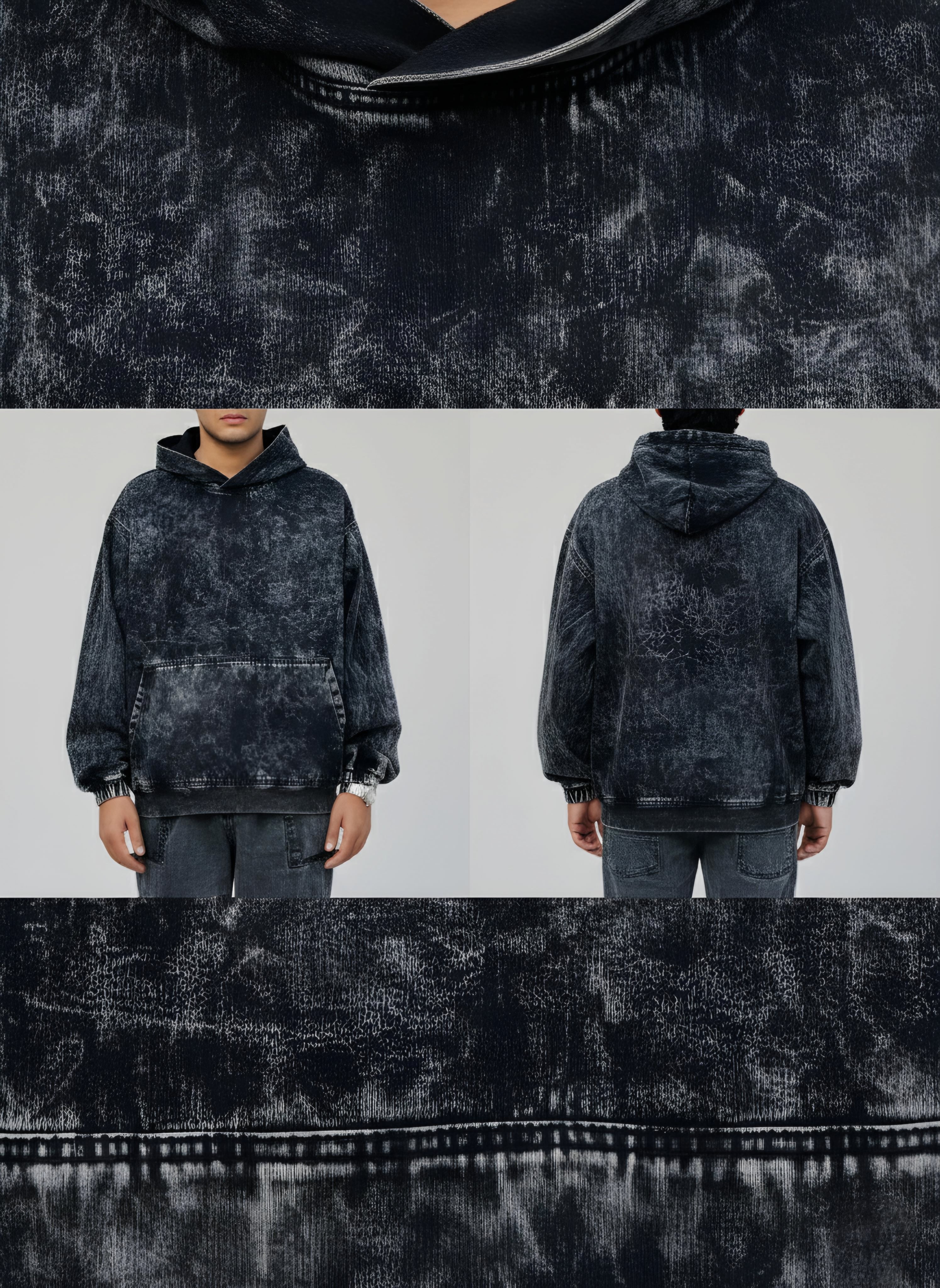 Vintage Charcoal Stone-Wash Hoodie