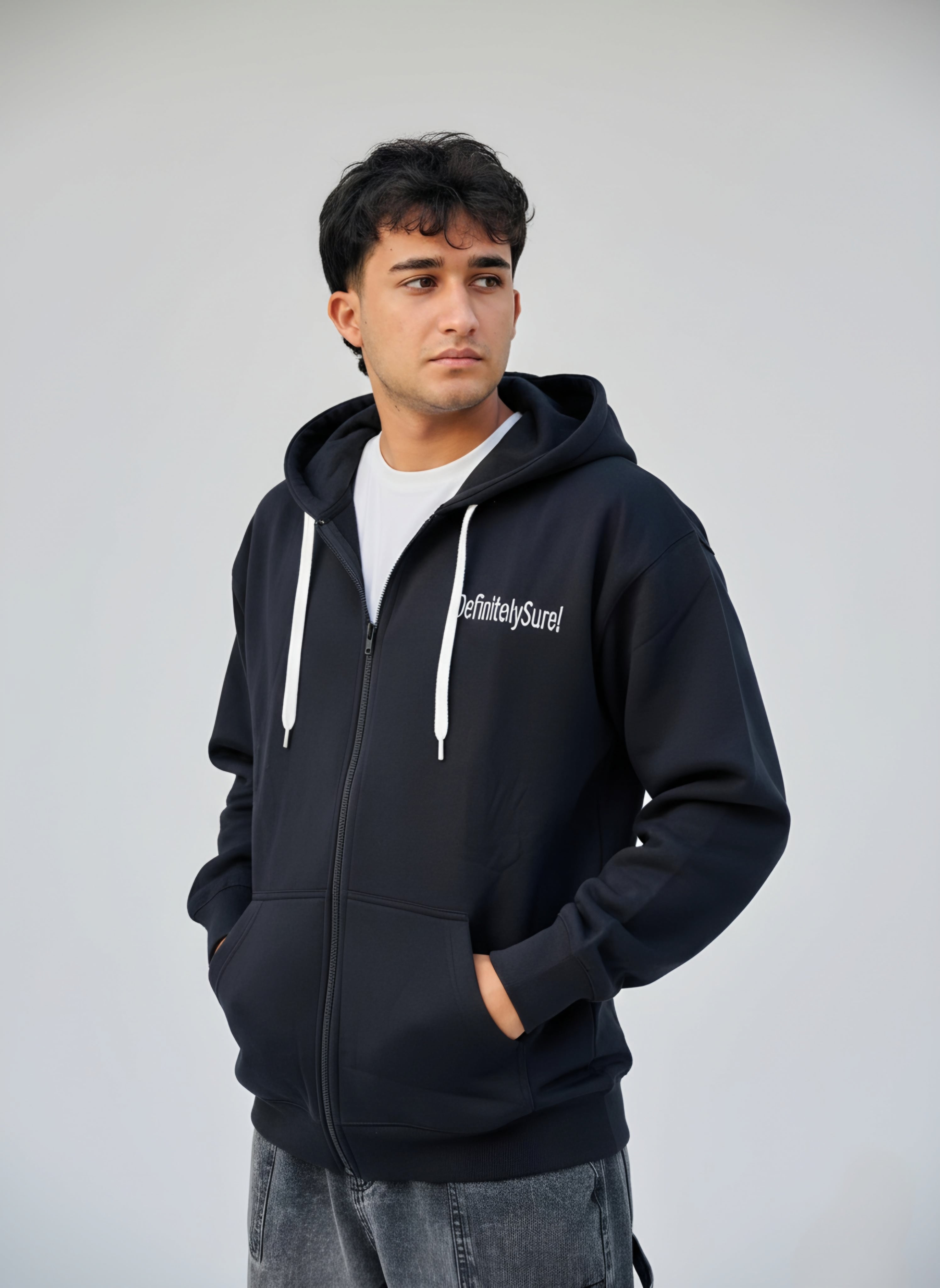 Premium "DefinitelySure" Signature Zip-Up Hoodie