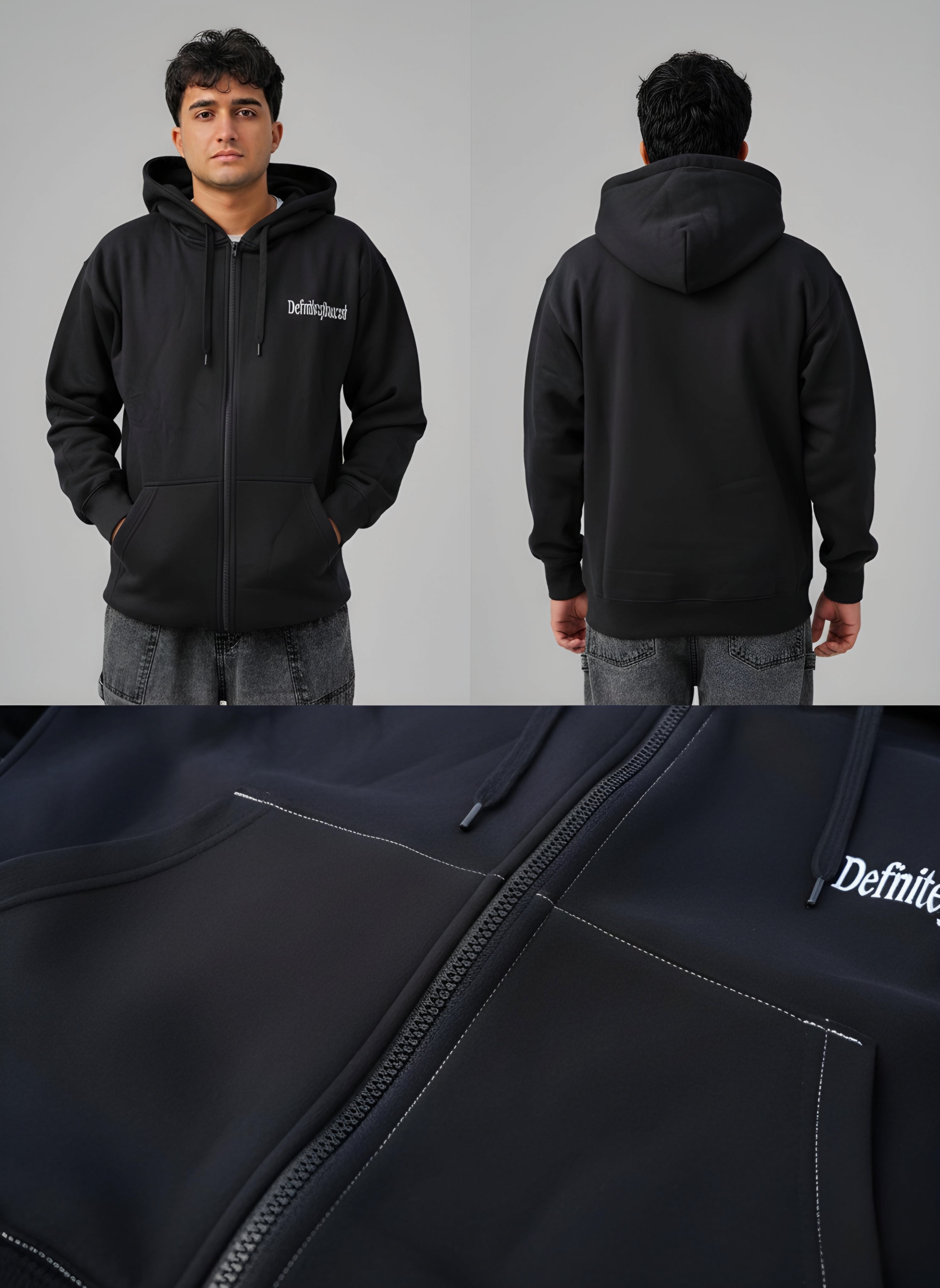 Premium "DefinitelySure" Signature Zip-Up Hoodie