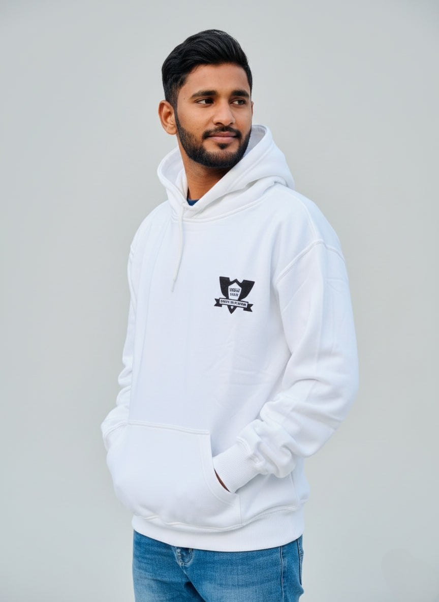 Classic Crest White Hoodie