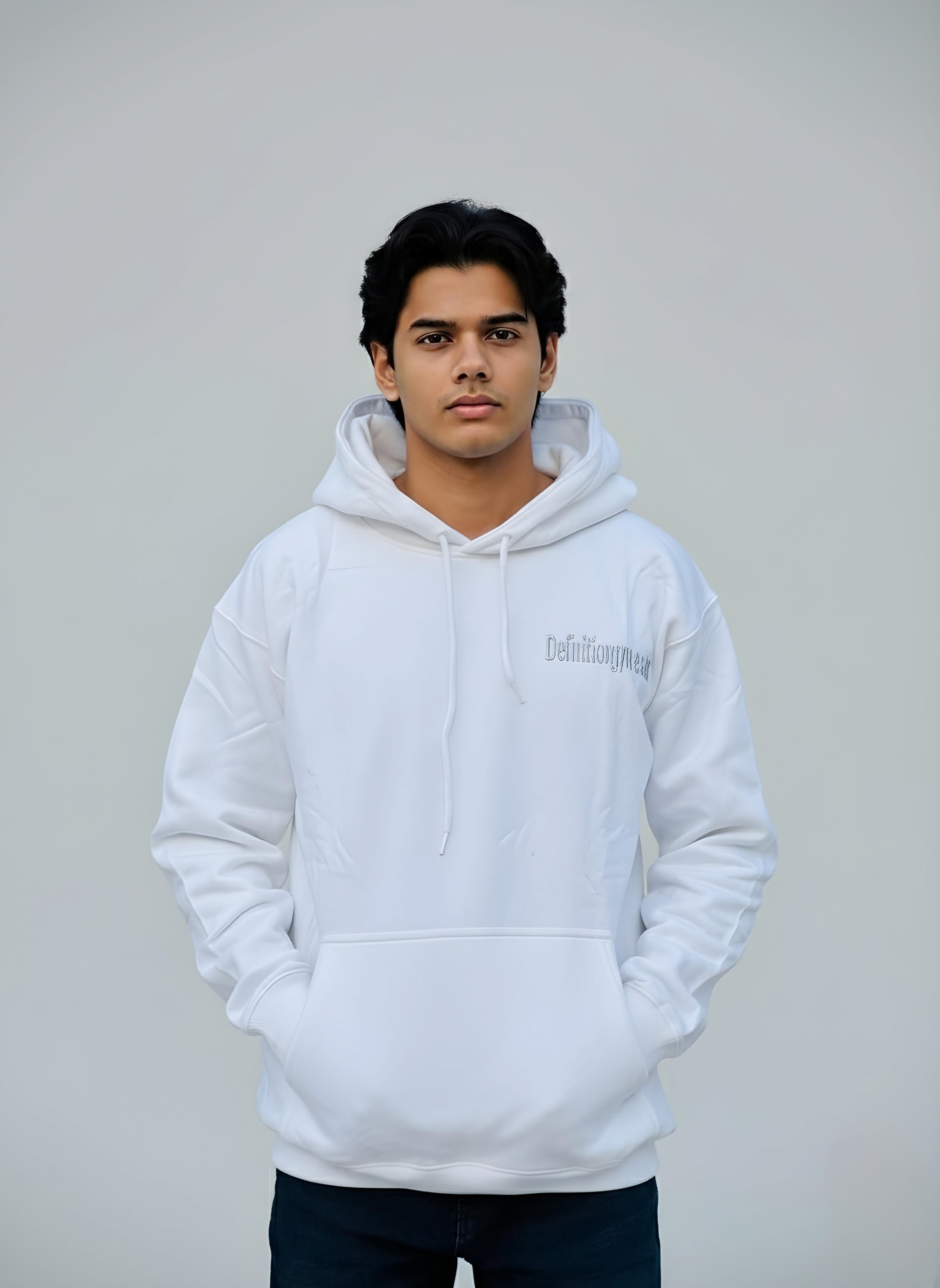 Minimalist White Streetwear Hoodie