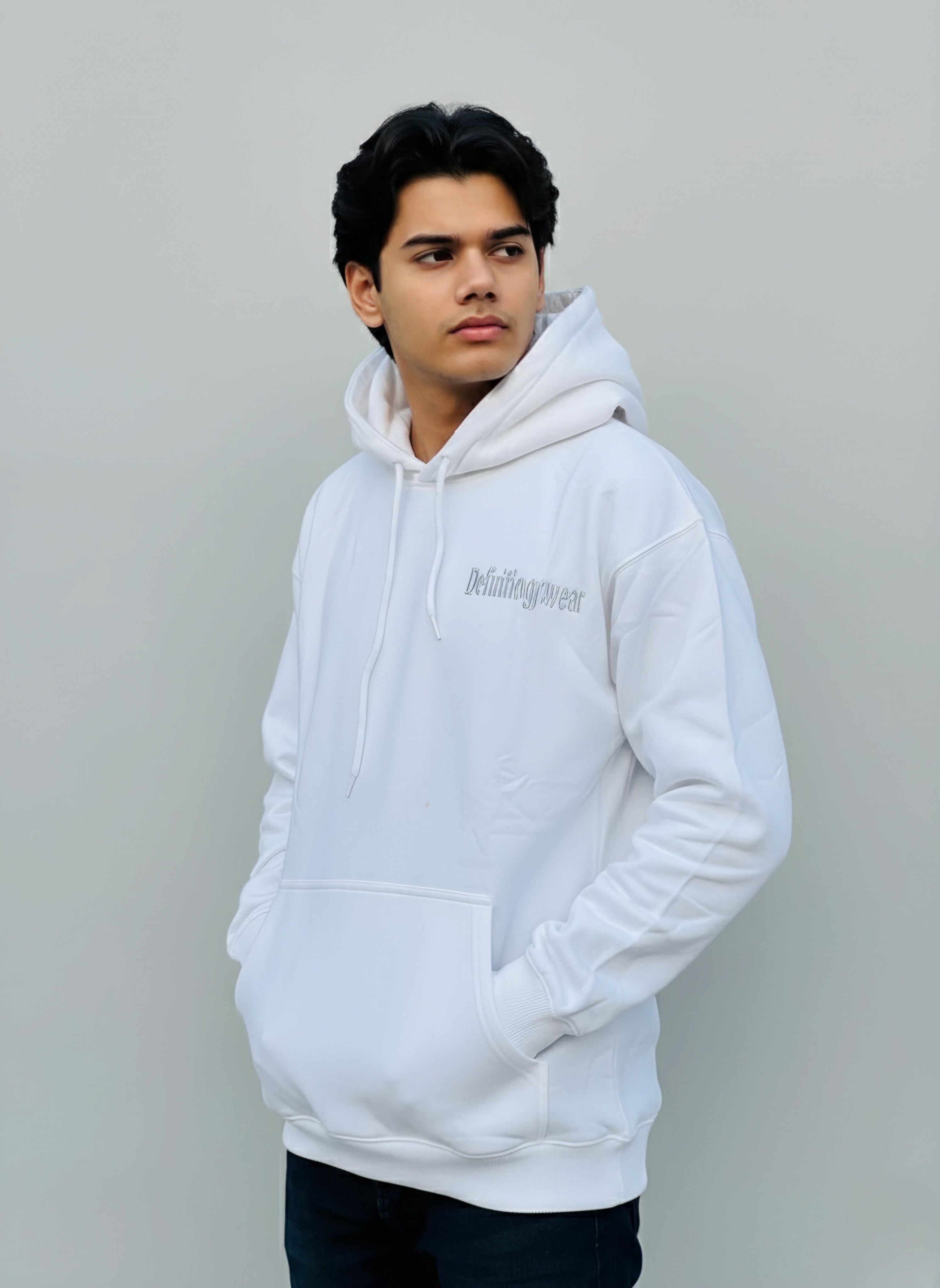 Minimalist White Streetwear Hoodie