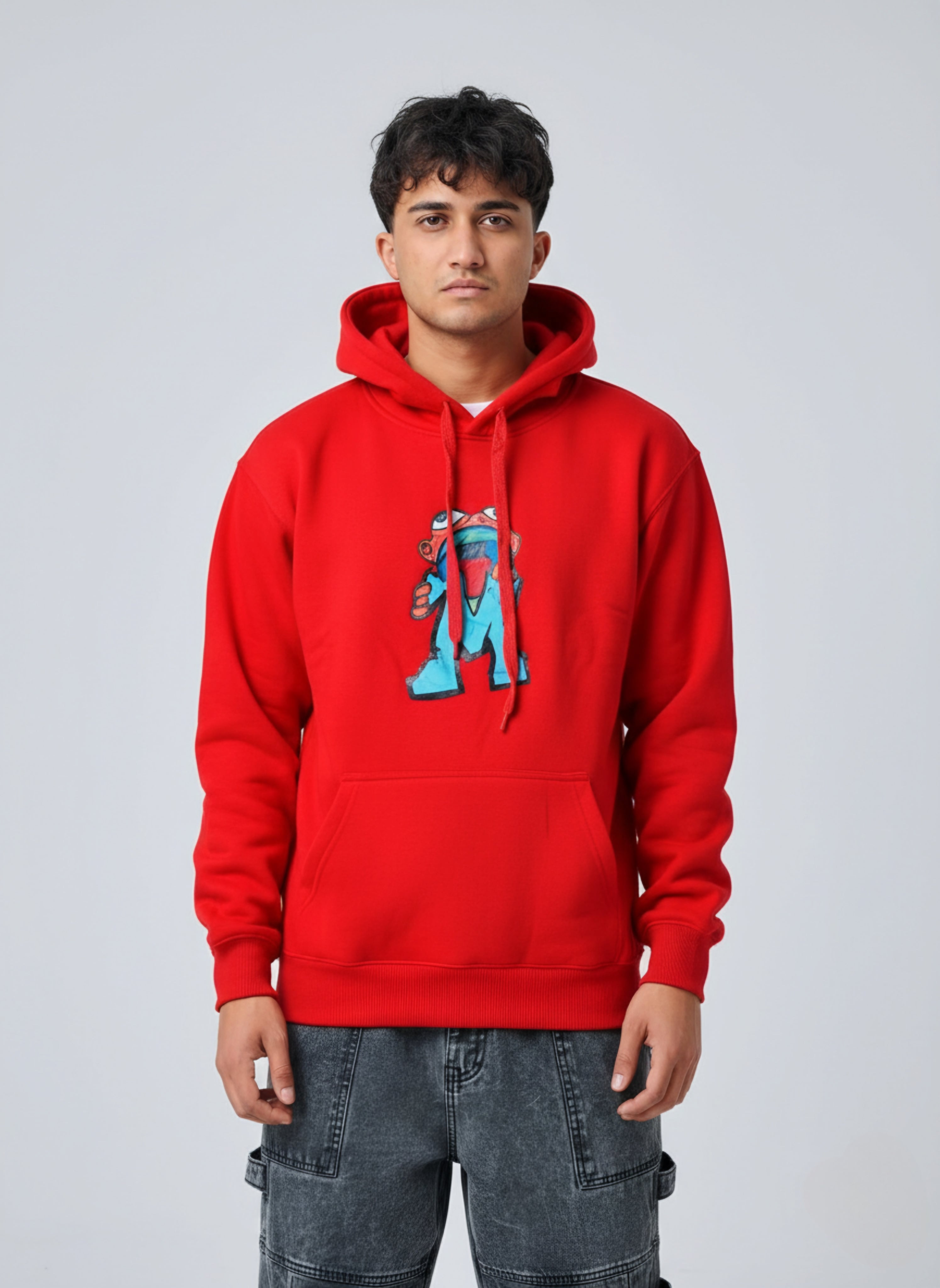 Doodle Art Red Premium Cotton Hoodie