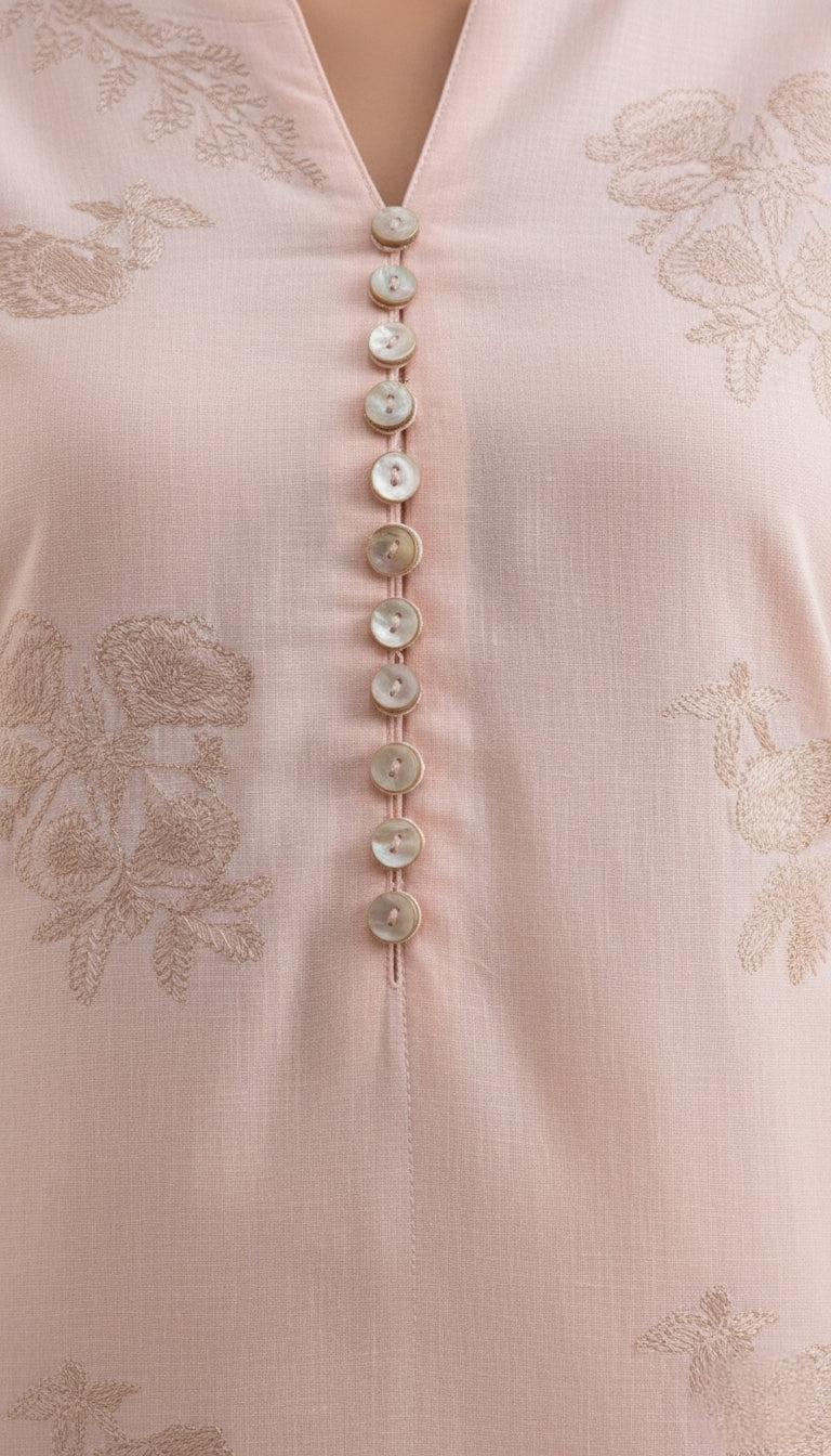 Blush Pink Luxe Lawn Ensemble