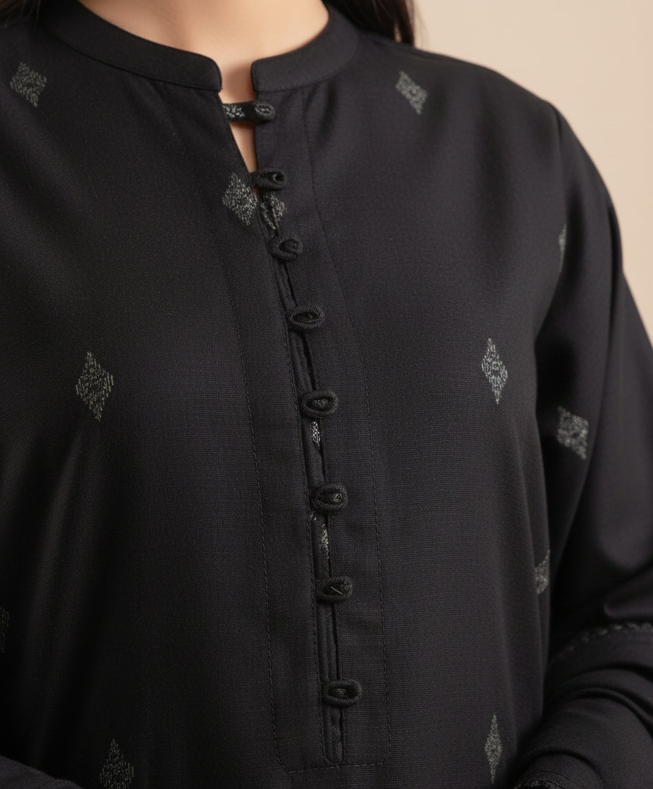 Classic Black Embroidered Suit