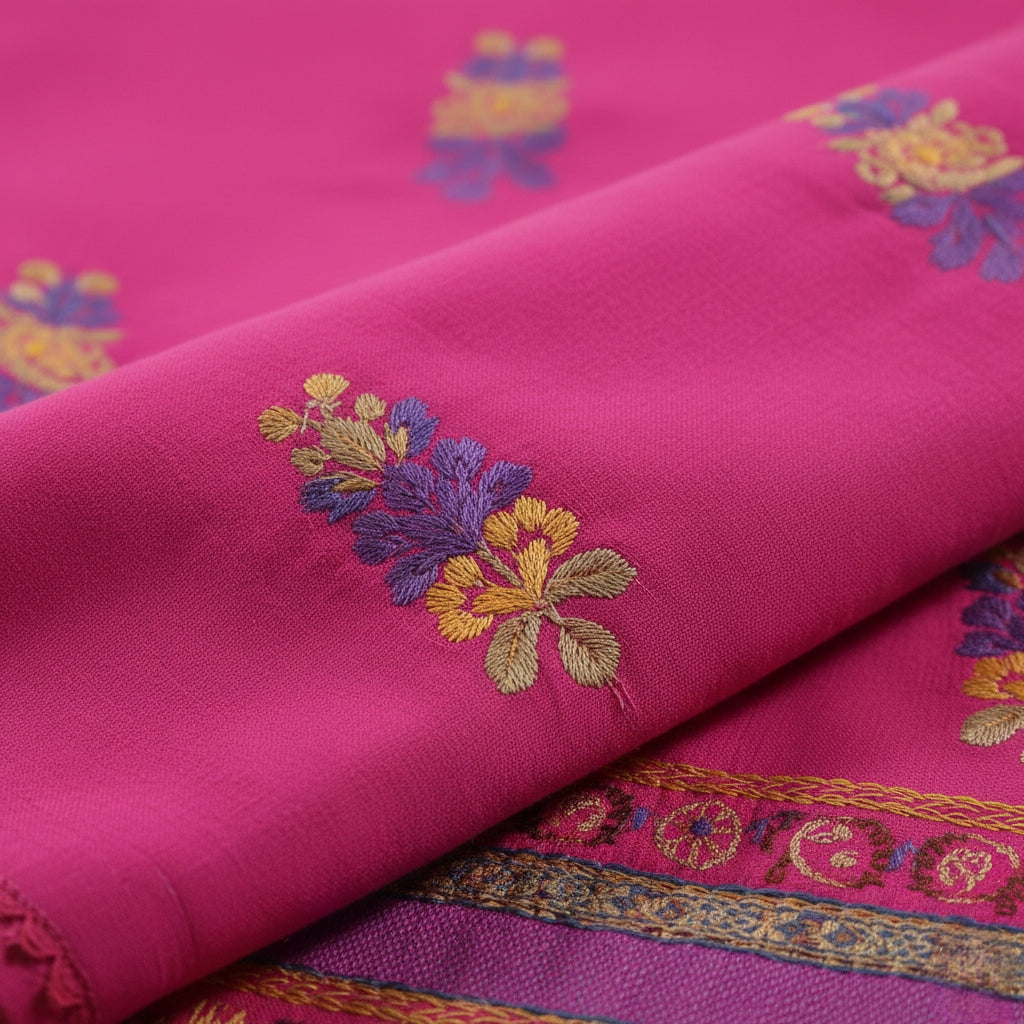 Rose Pink Motif Embroidered Suit