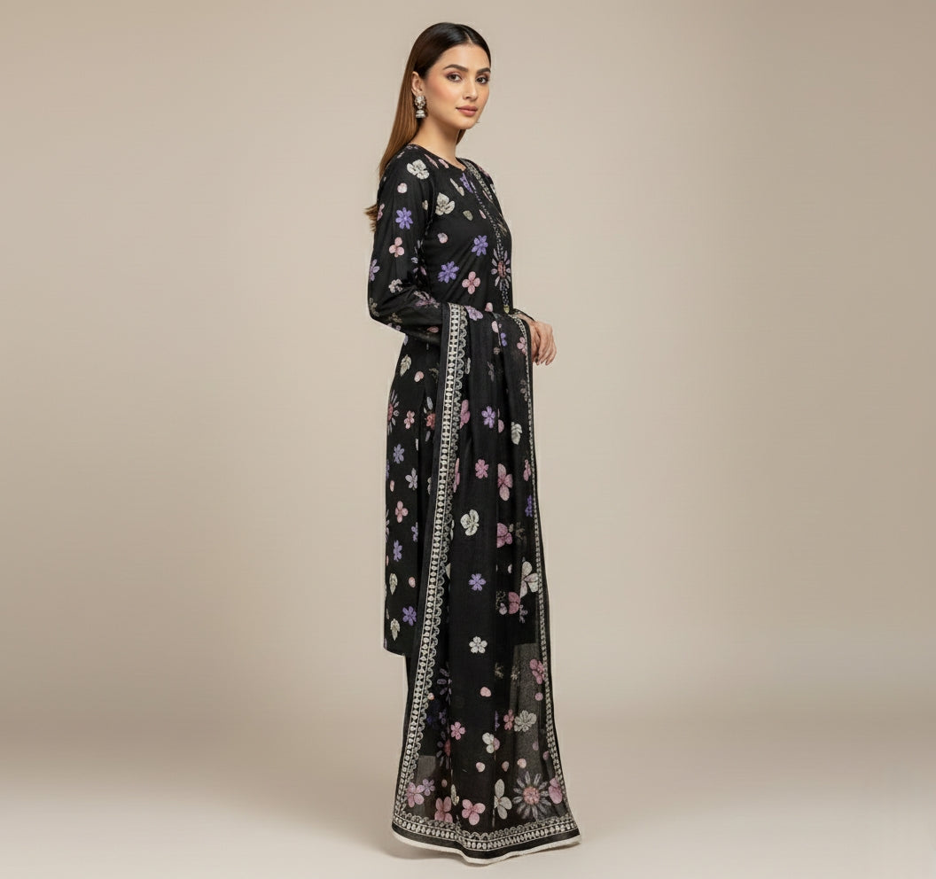 Midnight Floral Embroidered