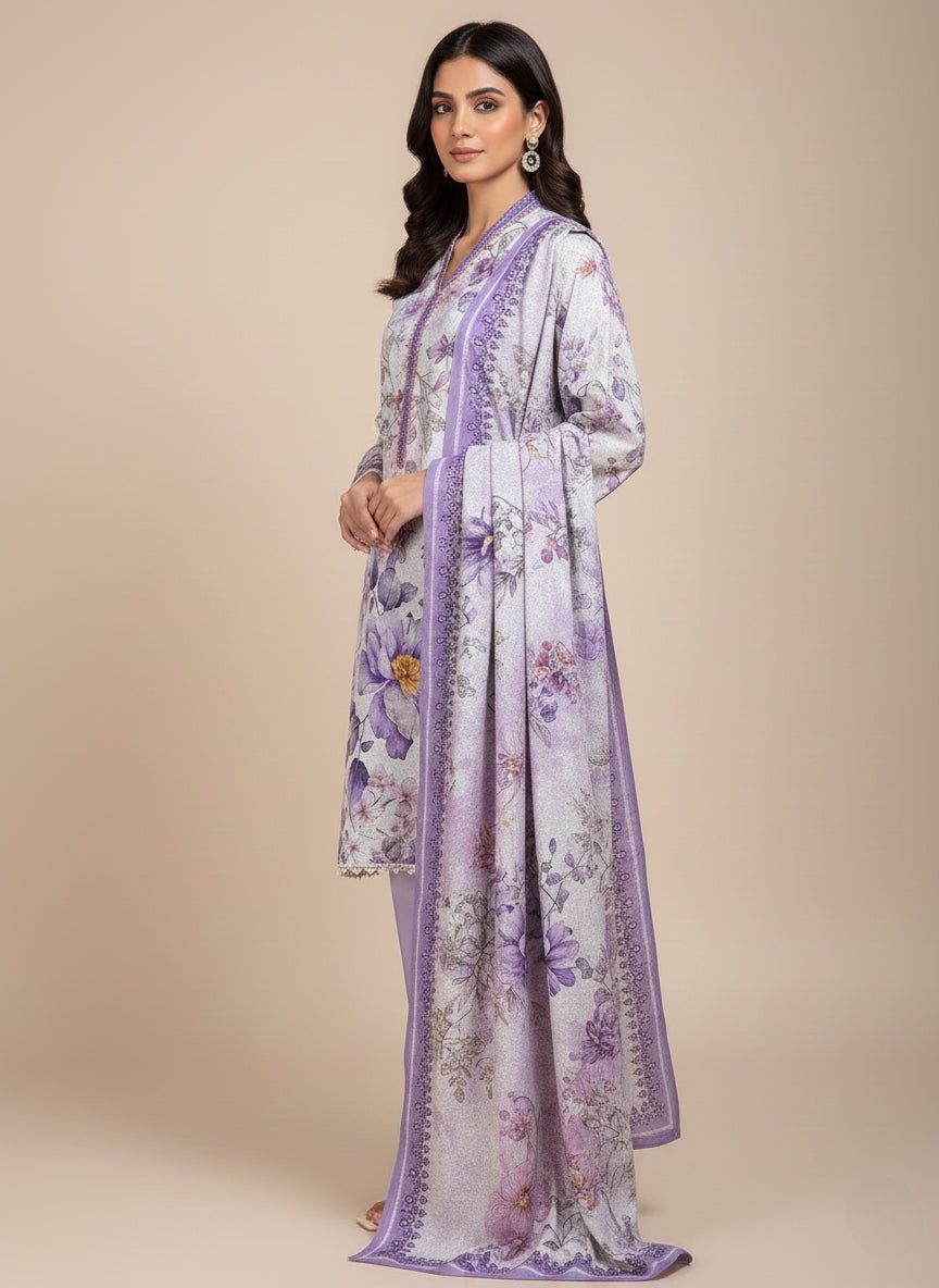Lilac Meadow Embroidered 3-Piece