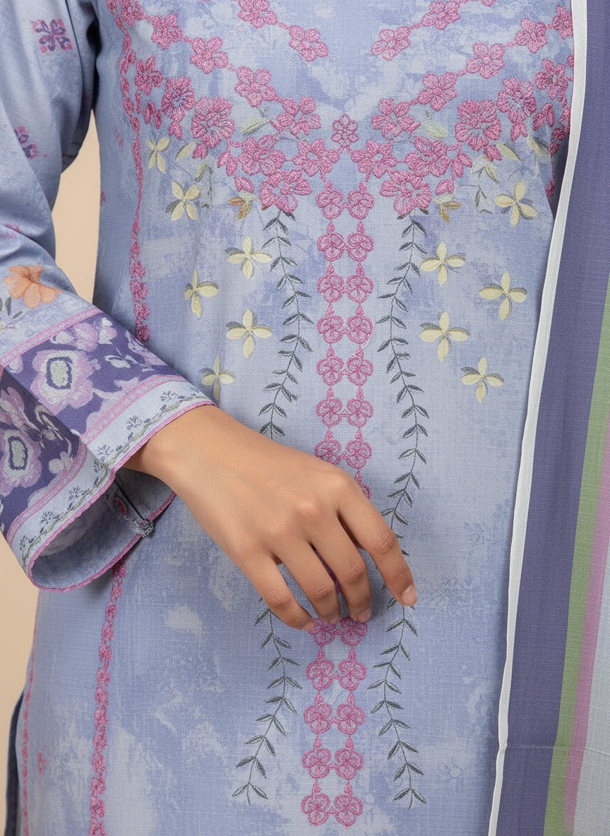 Periwinkle Floral Printed Kurta