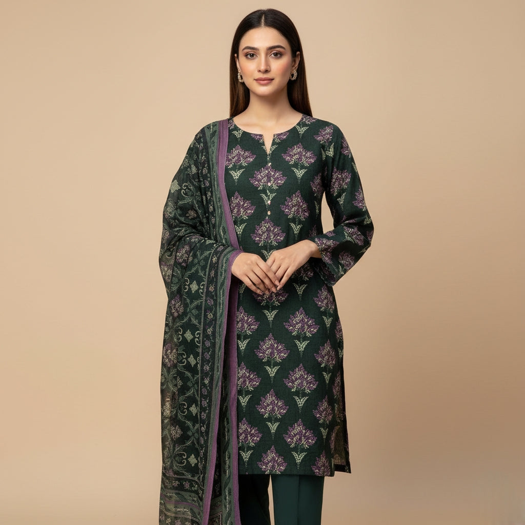 Emerald Bloom Printed Kurta