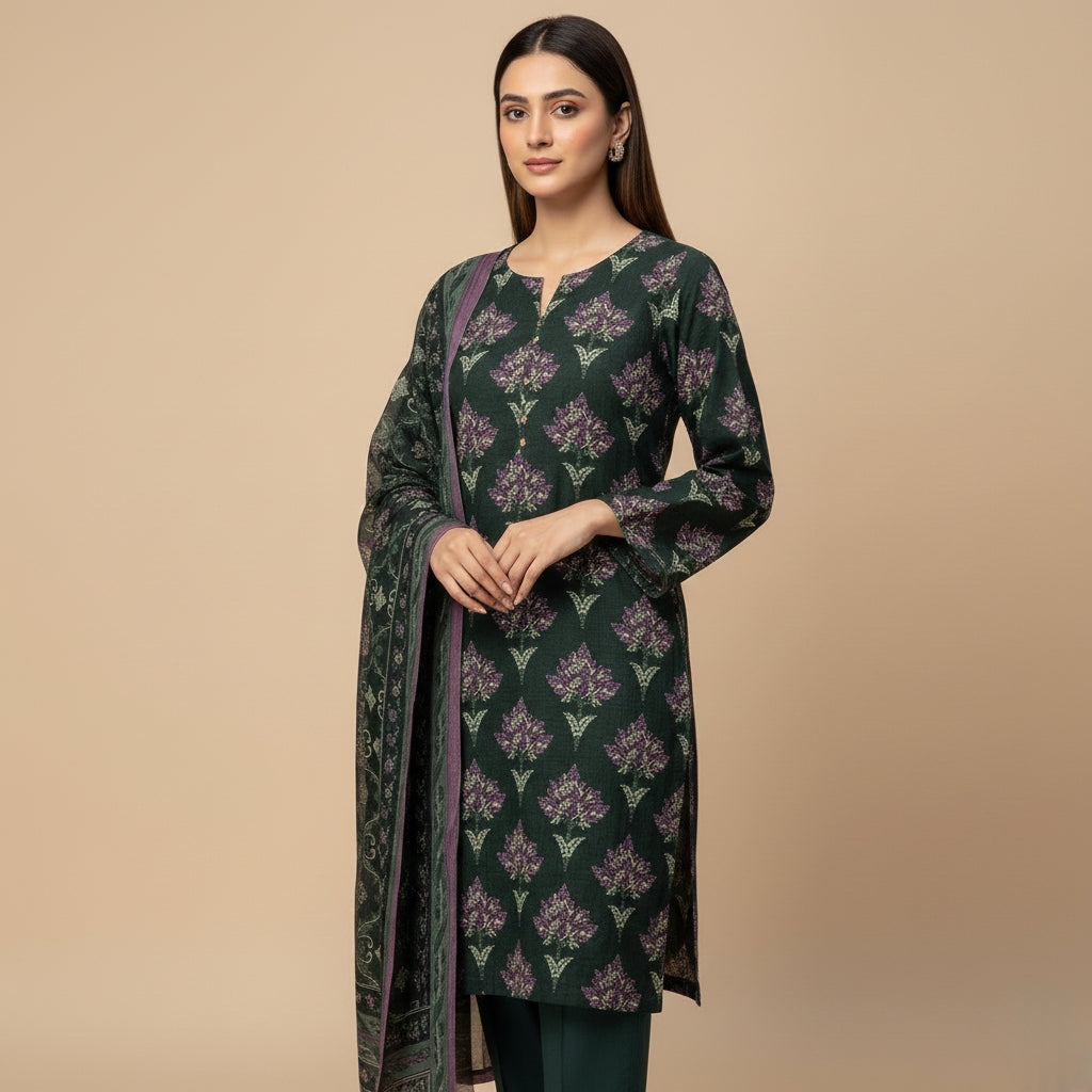 Emerald Bloom Printed Kurta