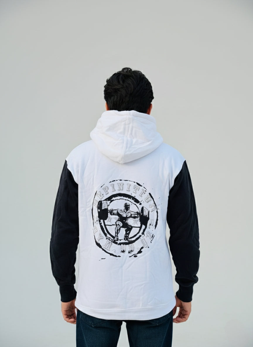 Dual-Tone Contrast Sleeve Hoodie